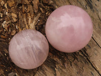 Polished Gemmy Rose Quartz Spheres  x 2 From Madagascar - Toprock Gemstones and Minerals 