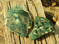 Polished  One Side Polished Emerald Mtorolite Plates  x 2 From Zimbabwe