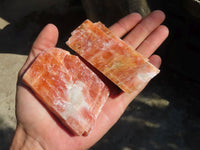 Natural New Sunset Orange Calcite Specimens  x 12 From Spitzkop, Namibia