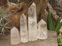 Polished Clear Quartz Crystal Points x 4 From Madagascar - TopRock