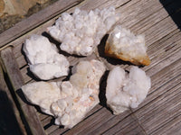 Natural White Quartz Clusters x 5 From Madagascar - TopRock