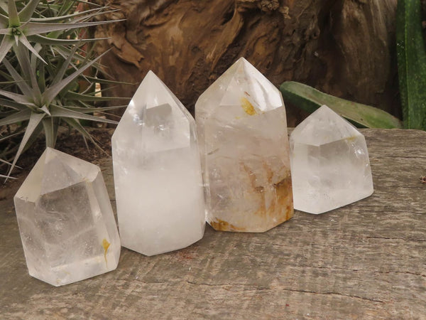 Polished Clear Quartz Crystal Points x 4 From Madagascar - TopRock