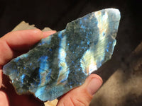 Polished One Side Polished Labradorite Slices  x 6 From Tulear, Madagascar - Toprock Gemstones and Minerals 