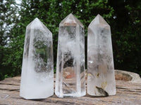 Polished Clear & Smokey Quartz Crystal Points  x 6 From Madagascar - TopRock