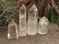 Polished Clear Quartz Crystal Points x 4 From Madagascar - TopRock