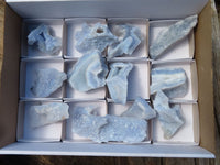 Natural Etched Blue Chalcedony Specimens  x 12 From Nsanje, Malawi