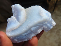 Natural Etched Blue Chalcedony Specimens  x 12 From Nsanje, Malawi