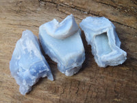 Natural Etched Blue Chalcedony Specimens  x 12 From Nsanje, Malawi