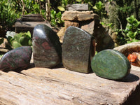 Polished Fluorescent Ruby Corundum In Chrome Verdite Free Forms x 4 From Zimbabwe - Toprock Gemstones and Minerals 