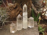 Polished Clear Quartz Crystal Points x 4 From Madagascar - TopRock