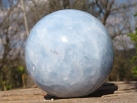 Polished Blue Calcite Spheres x 3 From Ihadilalana, Madagascar