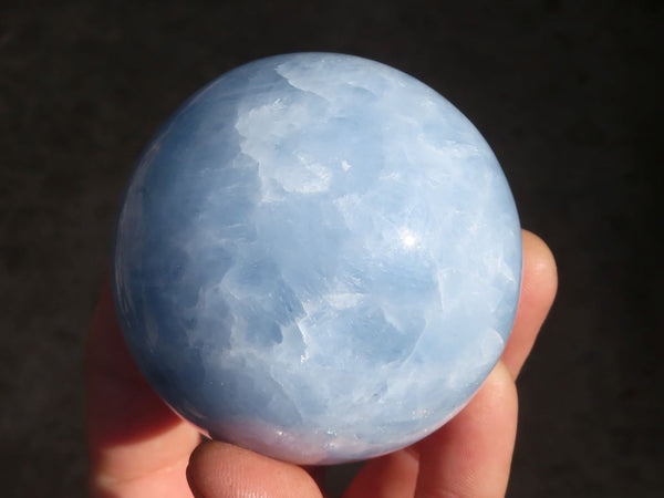 Polished Blue Calcite Spheres x 3 From Ihadilalana, Madagascar