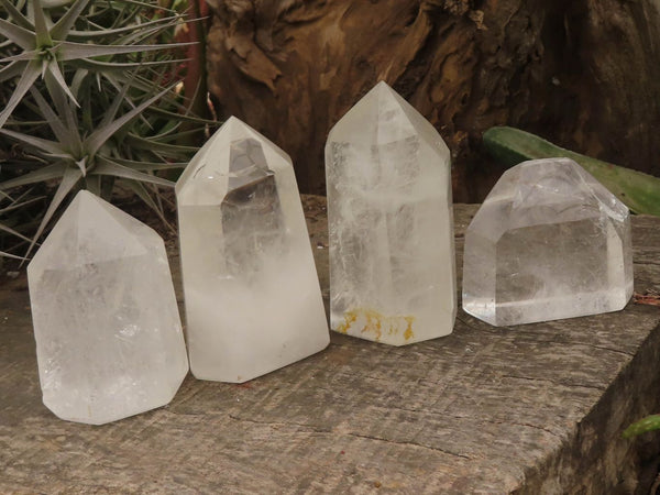 Polished Clear Quartz Crystal Points x 4 From Madagascar - TopRock