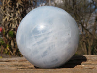 Polished Blue Calcite Spheres x 3 From Ihadilalana, Madagascar