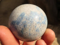 Polished Blue Spotted Spinel Quartz Spheres x 12 From Madagascar