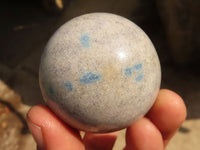 Polished Blue Spotted Spinel Quartz Spheres x 12 From Madagascar