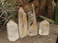 Polished Clear Quartz Crystal Points x 4 From Madagascar - TopRock