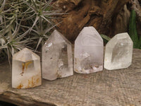 Polished Clear Quartz Crystal Points x 4 From Madagascar - TopRock