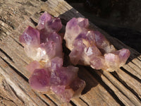 Natural Amethyst Crystal Clusters x 3 From Zambia