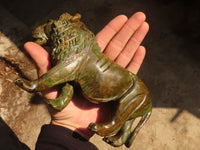 Polished  Green Verdite Lion Carving  x 1 From Zimbabwe