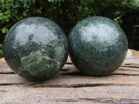 Polished Green Fuchsite Quartz Spheres  x 2 From Madagascar - TopRock