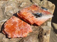 Natural New Sunset Orange Calcite Specimens  x 12 From Spitzkop, Namibia