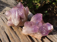 Natural Amethyst Crystal Clusters x 3 From Zambia