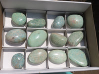 Polished Blue Kobi Amazonite Gallets   x 12 From Zimbabwe - TopRock