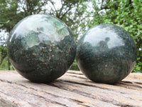 Polished Green Fuchsite Quartz Spheres  x 2 From Madagascar - TopRock