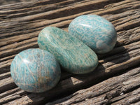 Polished Blue Kobi Amazonite Gallets   x 12 From Zimbabwe - TopRock