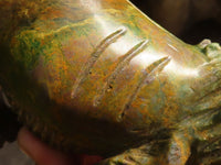 Polished  Green Verdite Lion Carving  x 1 From Zimbabwe