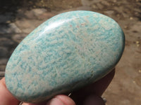 Polished Blue Kobi Amazonite Gallets   x 12 From Zimbabwe - TopRock