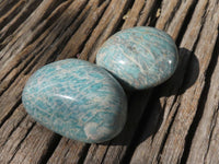 Polished Blue Kobi Amazonite Gallets   x 12 From Zimbabwe - TopRock