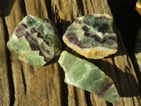 Polished  One Side Polished Watermelon Fluorite Pieces  x 12 From Uis, Namibia