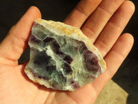 Polished  One Side Polished Watermelon Fluorite Pieces  x 12 From Uis, Namibia