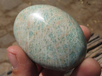 Polished Blue Kobi Amazonite Gallets   x 12 From Zimbabwe - TopRock