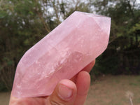 Polished Gemmy Double Terminated Rose Quartz Crystals x 4 From Ambatondrazaka, Madagascar - TopRock