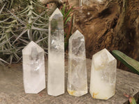 Polished Clear Quartz Crystal Points x 4 From Madagascar - TopRock