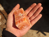 Natural New Sunset Orange Calcite Specimens  x 12 From Spitzkop, Namibia