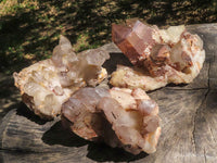 Natural Red Hematoid Phantom Quartz Clusters  x 3 From Karoi, Zimbabwe - TopRock