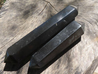 Polished Double Terminated Black Basalt Points (Heat Stable for Therapy) x 2 From Madagascar - TopRock