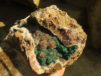 Natural Rare XXL Ball Malachite On Drusy Quartz & Dolomite Specimen x 1 From Kambove, Congo