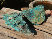 Natural Rough Blue Shattuckite Specimens  x 3 From Kaokoveld, Namibia - Toprock Gemstones and Minerals 