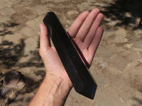 Polished Double Terminated Black Basalt Points (Heat Stable for Therapy) x 2 From Madagascar - TopRock