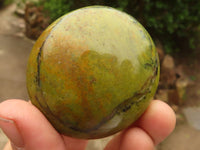 Polished Green Opal Palm Stones  x 12 From Madagascar - Toprock Gemstones and Minerals 