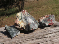 Natural Cobbed Bloodstone Specimens  x 3 From Swaziland - TopRock