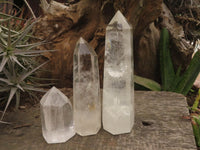 Polished Clear Quartz Crystal Points x 4 From Madagascar - TopRock