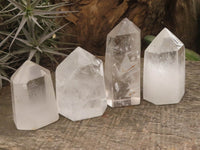 Polished Clear Quartz Crystal Points x 4 From Madagascar - TopRock