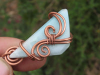 Polished Mixed Jewellery Free Forms With Copper Art Wire Pendants x 6 From Congo - TopRock