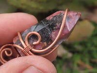 Polished Mixed Jewellery Free Forms With Copper Art Wire Pendants x 6 From Congo - TopRock